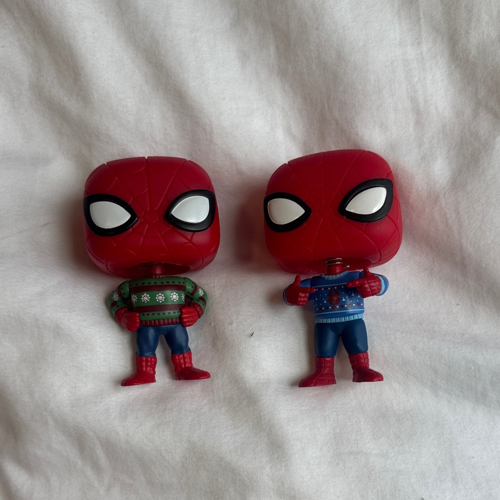 Funko Pop SpiderMan Hero Holiday Figures - Red and Blue